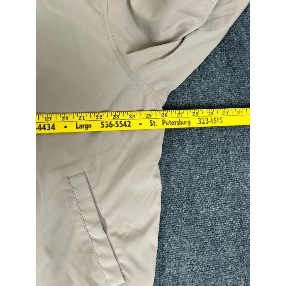 Polo Golf Mens  Beige Windbreaker Jacket Mens Half Zip Mesh Lined‎  Size XL